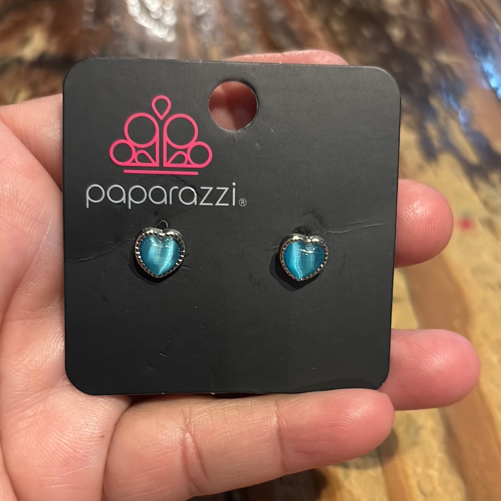 5x$20 Paparazzi Teal Heart Earrings